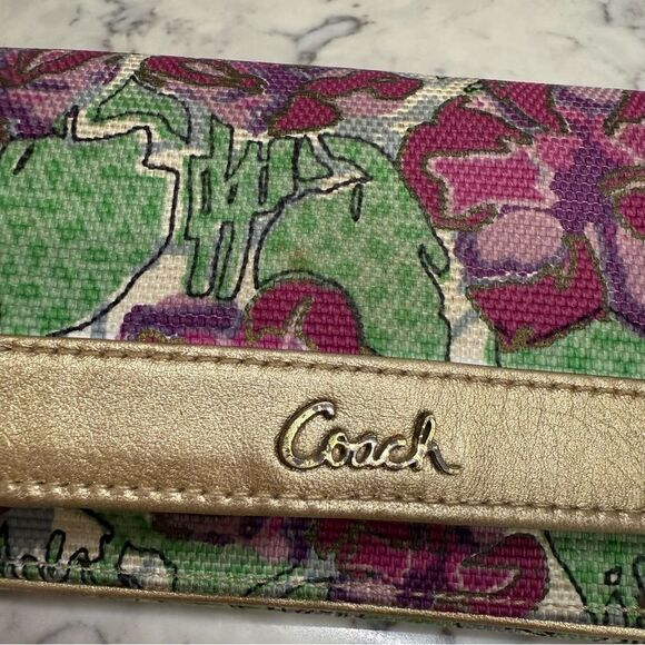 Vintage Coach Ashley Iris Floral Slim Envelope Wallet - Picture 10 of 11